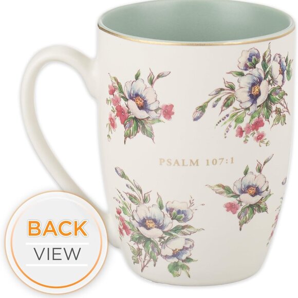 Ceramic Novelty Scripture Coffee & Tea Mug for Women: Give Thanks Inspirational - Picture 6 of 6